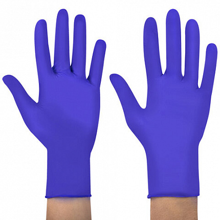 Перчатки нитриловые смотровые SFM Supersoft N135, Германия, 100 пар (200 штук), размер 6-7, S (малый), фиолетовые