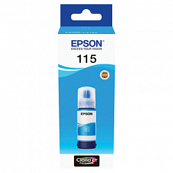 Чернила EPSON 115 (C13T07D24A) для СНПЧ L8160/L8180, голубые, объем 70 мл, ОРИГИНАЛЬНЫЕ