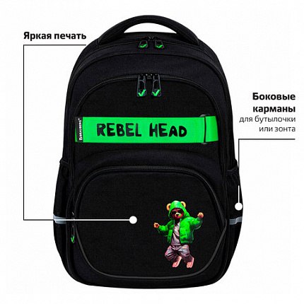 Рюкзак BRAUBERG MOTION, 2 отделения, 3 кармана, "Be cool", 41х28х17 см, 273116