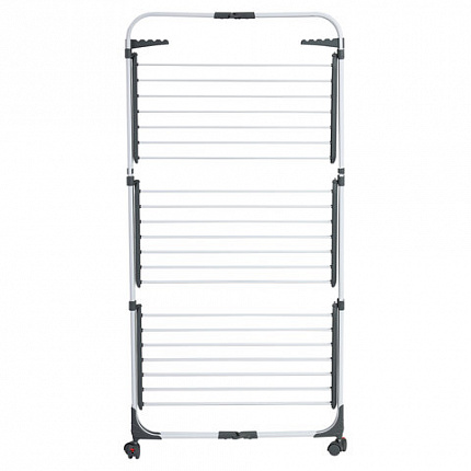 Сушилка напольная для белья раскладная, 3 уровня, 30 метров, на колесах, LAIMA HOME HIGH-RISE, 700472