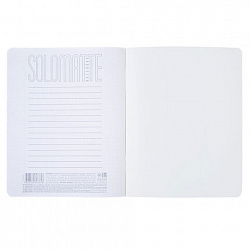 Тетрадь А5, 96 л., HATBER, скоба, клетка, Soft-touch ламинация, СОЛО "Черный бархат", 092746, 96Т5лВ1