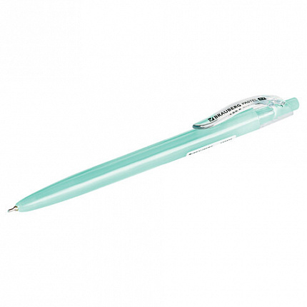 Ручка шариковая автоматическая BRAUBERG "PASTEL", СИНЯЯ, корпус ассорти, 0,7 мм, линия письма 0,35 мм, 143456