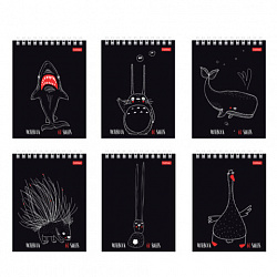 Блокнот МАЛЫЙ ФОРМАТ А6, 60 л., гребень, картон, клетка, HATBER, "Нескучные герои", 088310, 60Б6В1гр