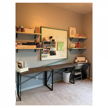 Стол на металлокаркасе BRABIX "LOFT CD-002", 1000х500х750 мм, складной, цвет морёный дуб, 641212