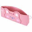 Пенал ЮНЛАНДИЯ ЮНИОР, 1 отделение, искусственная кожа, "Pink bear", 20х9х7 см, 273818