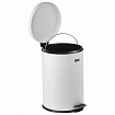 Ведро мусорное с педалью 12 литров "Classic", БЕЛОЕ ГЛЯНЦЕВОЕ, металлическое, со съемным внутренним ведром, LAIMA, 604948