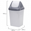 Ведро мусорное с КРЫШКОЙ (качающейся) 15 литров, "СВИНГ", 47х27х23 см, серое, IDEA, М 2462