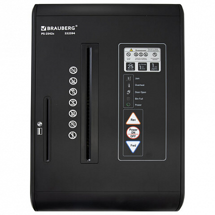 Уничтожитель (шредер) BRAUBERG PROFESSIONAL PS-2542x, CD, "HeavyDuty", 4 уровень секретности, 4х40 мм, 25 листов, корзина 42 литра, 532594