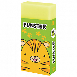 Ластик FUNSTER (ФАНСТЕР) "ANIMALS", 50х24х10 мм, прямоугольный, картонный держатель, экологичный ПВХ, ассорти, 272730