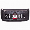 Пенал мягкий ЮНЛАНДИЯ, 2 отделения, полиэстер, "Shark", черный, 21х6х9 см, 270271