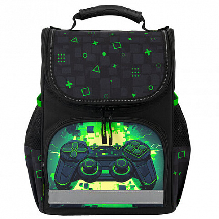 Ранец ПИФАГОР BASIC, 1 отделение, 3 кармана, эргономичная спинка, "Let's start", 35х28х18 см, 274423