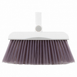 Совок для мусора КОМПЛЕКТ щетка + 2 рукоятки по 80 см, бело-серый, регулируемый углол щетки, разборный, колорбокс, LAIMA, 608953