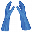 Перчатки нитриловые SCAFFA "Практик", хлопчатобумажное напыление, КЩС-1, размер 10, XL (очень большой), синие, 00-01017723