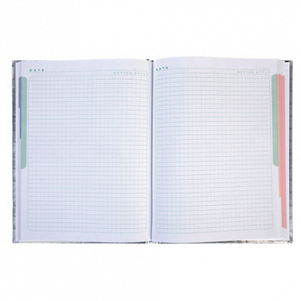 Блокнот А5 167х216 мм, 80 л., твёрдый, бумвинил "METALLIC", клетка, блок 5 цв., HATBER, мята, 084776, 80ББ5В1