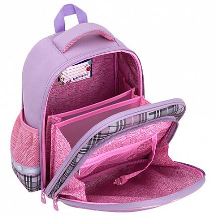 Ранец BRAUBERG STABLE, 2 отделения, с брелком, "Trendy girl", нашивка, 36х28х16 см, 274388