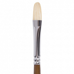 Кисть художественная профессиональная BRAUBERG ART CLASSIC, щетина, овальная, № 6, длинная ручка, 200729