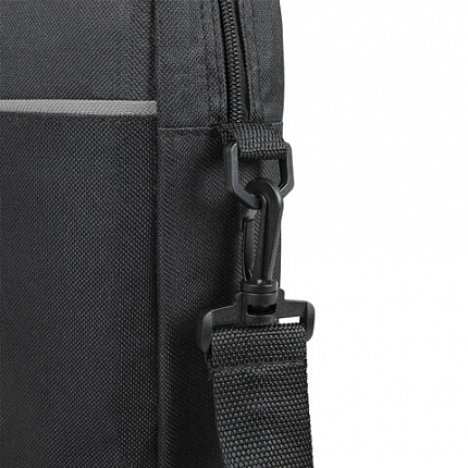 Сумка портфель BRAUBERG PRACTICAL с отделением для ноутбука 15,6", Grey line, черная, 29х40х7 см, 272604