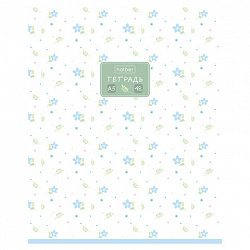 Тетрадь А5 48 л., HATBER, скоба, клетка, обложка картон, тиснение, Цветочный орнамент (микс), 092867, 48Т5тВ1