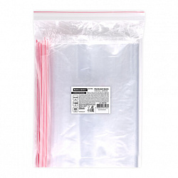 Пакеты ZIP LOCK "зиплок" ОЧЕНЬ ПРОЧНЫЕ, комплект 100 шт., 250х350 мм, ПВД 80 мкм, BRAUBERG EXTRA, 608180