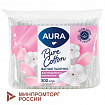 Ватные палочки КОМПЛЕКТ 300 шт., AURA, пакет, ш/к 11160, 13139