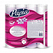 Бумага туалетная бытовая, спайка 32 шт., 3-слойная (32х16,5 м), PAPIA, аромат "Балийский цветок", 5080740