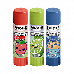 Клей-карандаш ароматизированный FUNSTER (ФАНСТЕР), 25 г, ВЫГОДНАЯ УПАКОВКА, 3 штуки на блистере, 274271