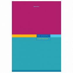 Тетрадь А4, 60 л., BRAUBERG, скоба, клетка, обложка картон, "Color", 404043
