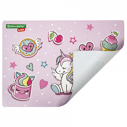 Настольное покрытие BRAUBERG KIDS, А3+, пластик, 46x33 см, "Мечты единорога", 271730