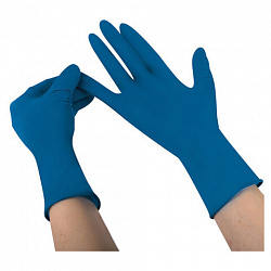 Перчатки латексные смотровые 25 пар (50 штук), размер 8-9, L (большой), синие, SAFE&CARE High Risk DL/TL210