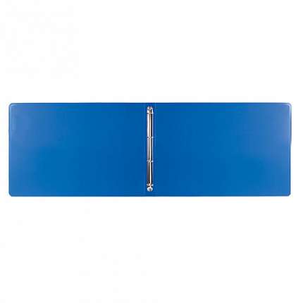 Папка на 4 кольцах БОЛЬШОГО ФОРМАТА А3, ГОРИЗОНТАЛЬНАЯ, 30 мм, синяя, 0,8 мм, BRAUBERG "Стандарт", 225767