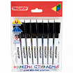 Маркеры стираемые 2 мм на магните со стирателем для белой доски и планера ЧЕРНЫЕ, НАБОР 8 ШТУК, ПИФАГОР, 152563