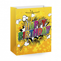 Пакет подарочный (1 штука) 33х13х45 см (XL), "Birthday Collection", ассорти, фольга, ЗОЛОТАЯ СКАЗКА, 700826