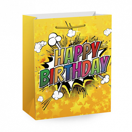 Пакет подарочный (1 штука) 33х13х45см (XL) "Birthday Collection", ассорти, фольга, ЗОЛОТАЯ СКАЗКА, 700826