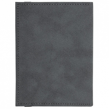 Обложка для паспорта с карманами и резинкой, мягкая экокожа, "PASSPORT", серая, BRAUBERG, 238203