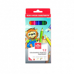Карандаши цветные KOH-I-NOOR "LION", 12 цветов, шестигранные, 2,8 мм, натуральное дерево, 3552012034KS