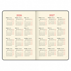 Ежедневник датированный 2026 А5 138х213 мм, BRAUBERG "ArtGallery", под кожу, нашивка, голубой, 117407