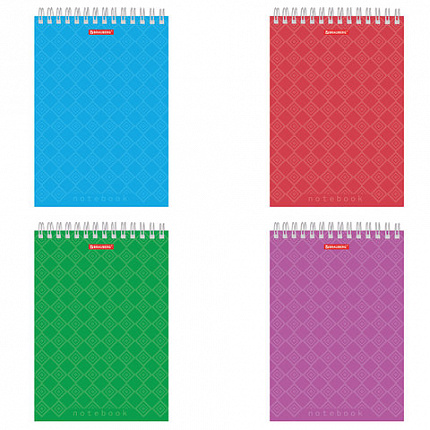 Блокнот А5 146х205 мм, 60 л., гребень, картон, жесткая подложка, клетка, BRAUBERG, "Классика", 129812