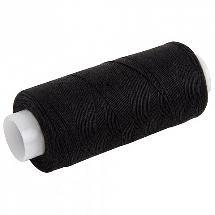 Нитки швейные 40 ЛШ, 200 м, полиэстер, НАБОР 20 шт., черные, в ПОДАРОК иглы, DEVELIA (Девелиа), 609622