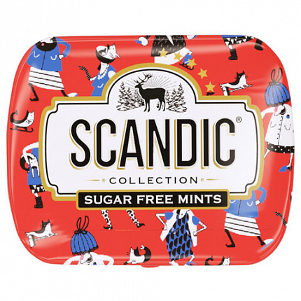 Драже освежающие SCANDIC без сахара со вкусом "Клубничный микс", 14 г, 4610274540063
