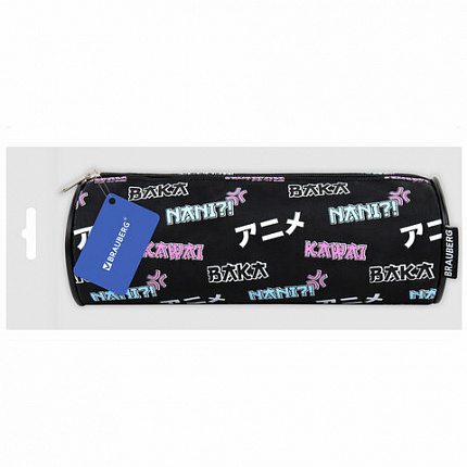 Пенал-косметичка BRAUBERG, Anime, черный, 20х7х7см, 272295