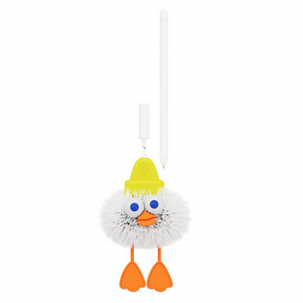 Ручка с пушистой подвеской шариковая FUNSTER "FLUFFY DUCK", СИНЯЯ, ассорти, пишущий узел 0,7 мм, 144525