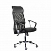 Кресло "Директ Лайт" МС-040, высокая спинка, с подлокотниками, хром, черное
