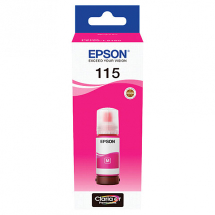 Чернила EPSON 115 (C13T07D34A) для СНПЧ L8160/L8180, пурпурные, объем 70 мл, ОРИГИНАЛЬНЫЕ