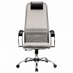 Кресло офисное МЕТТА "SU-B-8" хром, ткань-сетка, сиденье мягкое, светло-серое