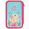 Пенал ПИФАГОР, 3 отделения, ламинированный картон, 19х11 см, "Pretty bunny", 273485
