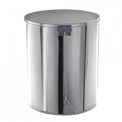 Ведро мусорное с педалью 15 литров, УСИЛЕННОЕ, хром, нержавеющая сталь, ТИТАН