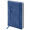 Ежедневник недатированный А5 148x218 мм BRAUBERG "Optimal", под кожу, резинка, держатель для ручки, синий, 118639