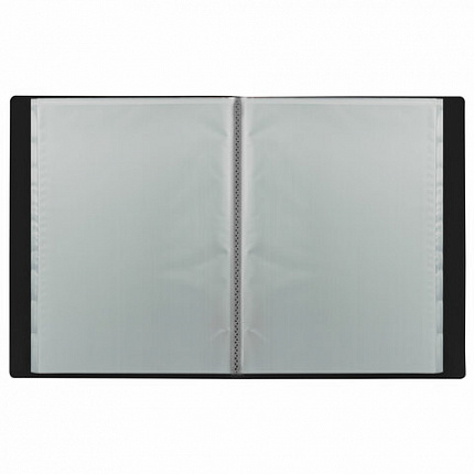 Папка 40 вкладышей BRAUBERG "Office", черная, 0,6 мм, 271327