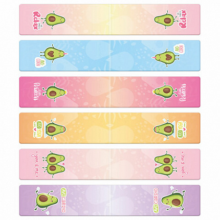 Закладки для книг МАГНИТНЫЕ, "АССОРТИ 5 ДИЗАЙНОВ МИКС", набор 6 штук, 60x20 мм, FUNSTER, 116652