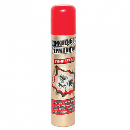 Средство от насекомых 180 мл, ДИХЛОФОС "Терминатор", без запаха, от всех видов насекомых, аэрозоль
